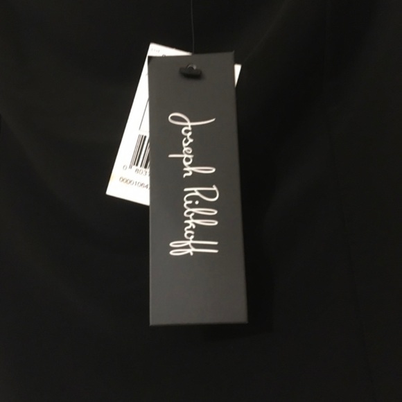 Joseph Ribkoff black top w/organza ribbon stripe sleeves - Picture 6 of 7